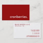 veenbessen. visitekaartje (Voorkant / Achterkant)