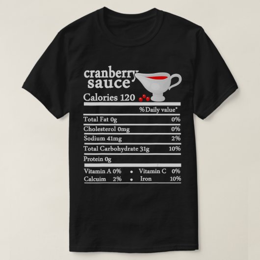 Veenbessensaus Zoete aardappelen Voeding Thanksgiv T-shirt (Design voorkant)