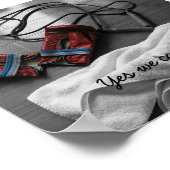 Veenhandschoenen en gym poster (Hoek)