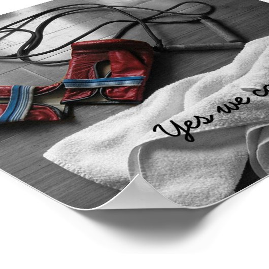 Veenhandschoenen en gym poster (Hoek)