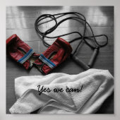 Veenhandschoenen en gym poster (Voorkant)