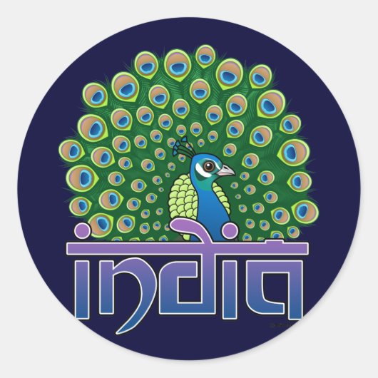 Veenvogel van India Ronde Sticker (Voorkant)