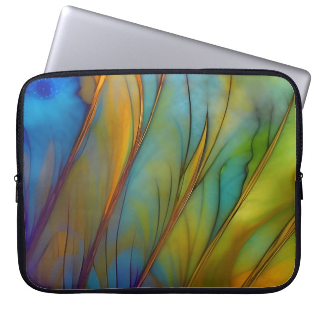 Veer Abstracte AI Kunst Laptop Sleeve (Voorkant)
