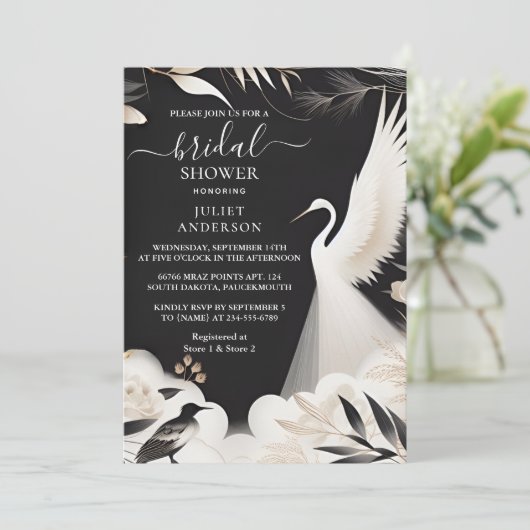 Veer Aziatische Sky Cloud Crane Fun Vrijgezellenfe Kaart (Staand voorkant)