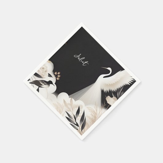 Veer Aziatische Sky Cloud Crane Fun Vrijgezellenfe Servet (Hoek)