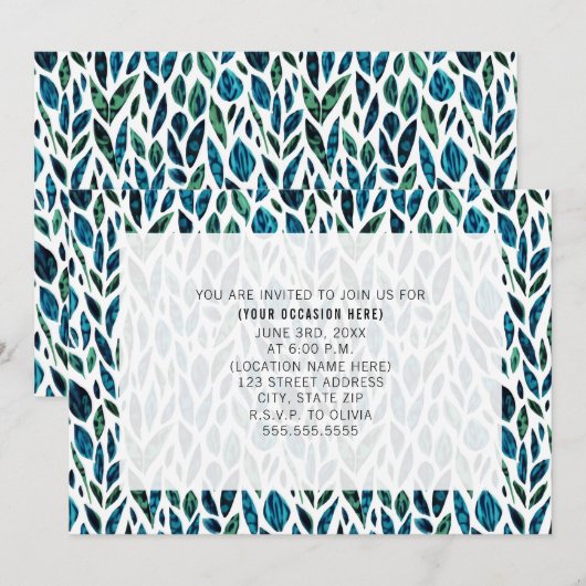 Veer blauw Alle doelen generieke partij Kaart (Voorkant / Achterkant)