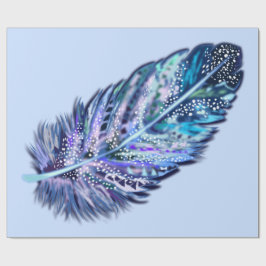 Veer blauw omslagpapier - Aangepaste kleuren Cadeaupapier