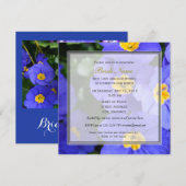  veer blauw tuinbloemen vrijgezellenfeest kaart (Voorkant / Achterkant)