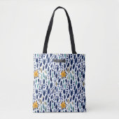 Veer & Bloemen Blauw Patroon Tote Bag (Voorkant)