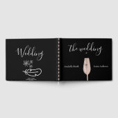 Veer Bloemen Roze Champagne bruiloft uitnodiging Gastenboek (Volledig)