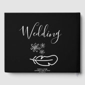 Veer Bloemen Roze Champagne bruiloft uitnodiging Gastenboek (Achterkant)