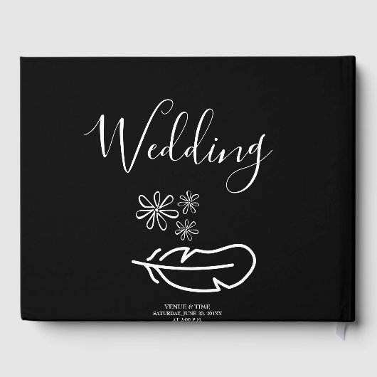 Veer Bloemen Roze Champagne bruiloft uitnodiging Gastenboek (Achterkant)