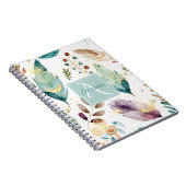 Veer bloemenpatroon monogram notitieboek (Rechterzijde)