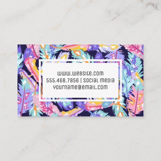 Veer Boho Modern Patroon Visitekaartje (Achterkant)