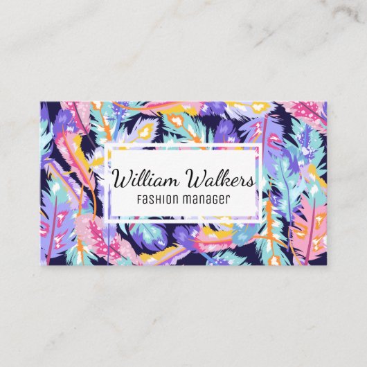 Veer Boho Modern Patroon Visitekaartje (Voorkant)