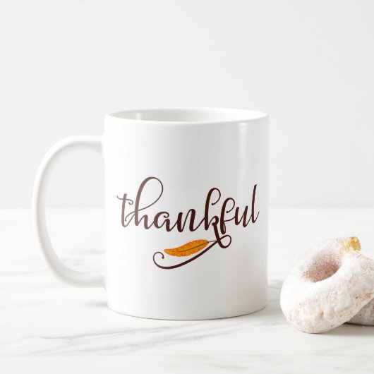Veer Boho Native Dankbaar Typografie Koffiemok (Met donut)