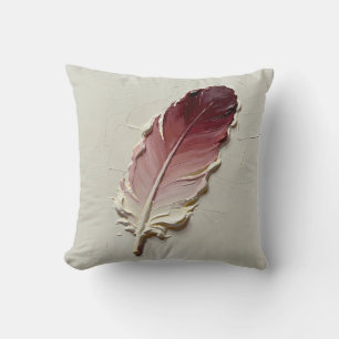 Veer Boho Roze Rood 3D Olie Schilderij Kussen
