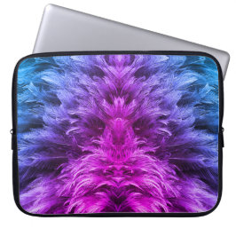 Veer bont paars, blauw, roze laptop sleeve