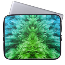Veer bont pluizig look blauw groen verloop