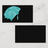 veer, bovenkant, eigen visitekaartje, blauw; visitekaartje (Voorkant / Achterkant)