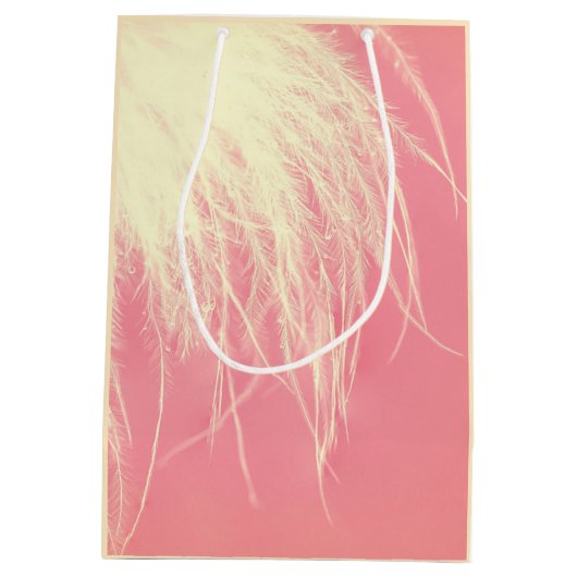 Veer crème en roze schattig medium cadeauzakje (Achterkant)