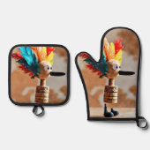 Veer de avontuurlijke shuttle ovenwant & pannenlap set (Voorkant)