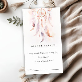 Veer Dreamcatcher Luier Raffle Baby shower Informatiekaartje