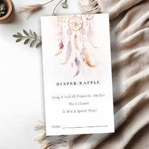 Veer Dreamcatcher Luier Raffle Baby shower Informatiekaartje