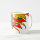 Veer elegante abstracte kunst sinaasappel goud bla koffiemok (Voorkant rechts)