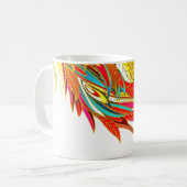 Veer elegante abstracte kunst sinaasappel goud bla koffiemok (Voorkant links)