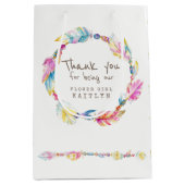 Veer en kralen bruiloft gunst tas medium cadeauzakje (Voorkant)