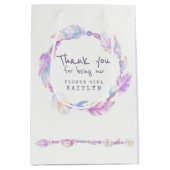 Veer en kralen bruiloft paarse gunsttas medium cadeauzakje (Voorkant)