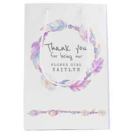 Veer en kralen bruiloft paarse gunsttas medium cadeauzakje