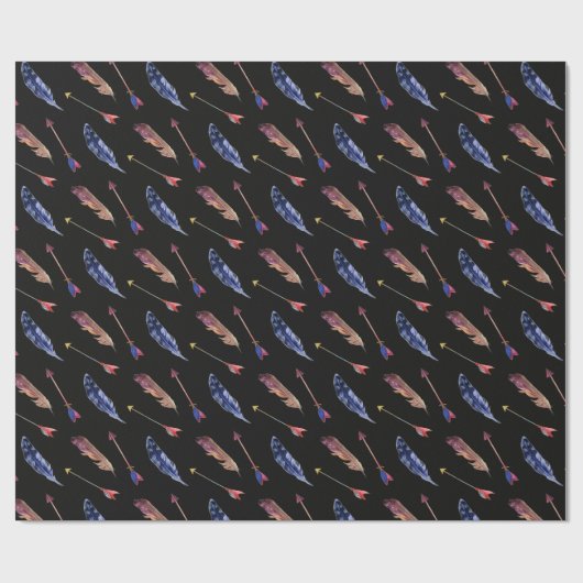 Veer en pijlen cadeaupapier (Vlak)