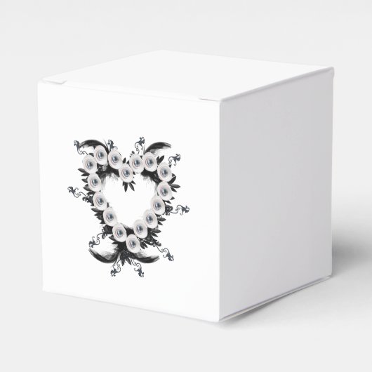 Veer- en Zwarte Pearl Heart-vorm Bedankdoosjes (Voorkant Zijde)