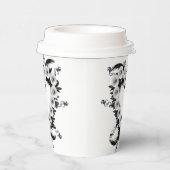 Veer- en Zwarte Pearl Heart-vorm Papieren Bekers (Rechts)