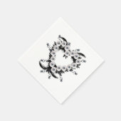 Veer- en Zwarte Pearl Heart-vorm Servet (Hoek)