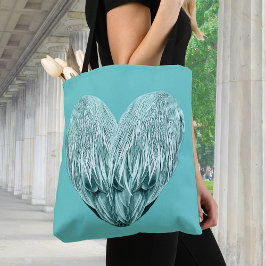Veer hart in zacht groen tote bag