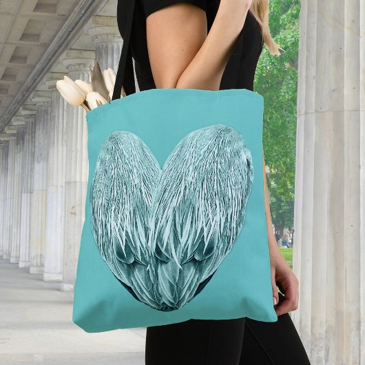 Veer hart in zacht groen tote bag