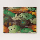 Veer, kleurrijk Peacock Pattern Jigzaag Puzzl Legpuzzel (Horizontaal)
