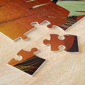 Veer, kleurrijk Peacock Pattern Jigzaag Puzzl Legpuzzel (Zijkant)