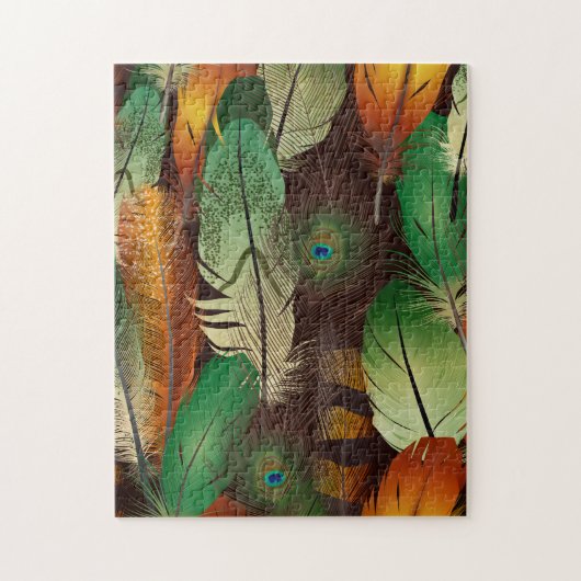 Veer, kleurrijk Peacock Pattern Legpuzzel (Verticaal)