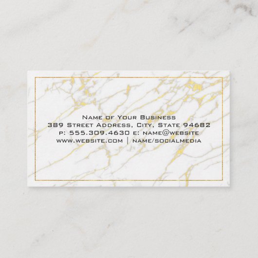 Veer Logo | Goudgrens | Marmer Visitekaartje (Achterkant)