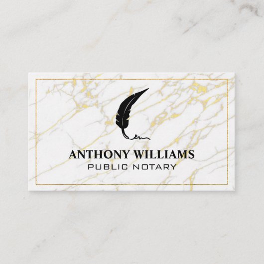 Veer Logo | Goudgrens | Marmer Visitekaartje (Voorkant)