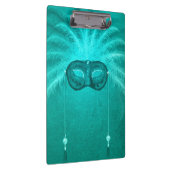 Veer maskerade maskeer elegant  blauwgroen klembord (Rechts)