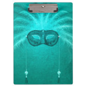 Veer maskerade maskeer elegant  blauwgroen klembord (Voorkant)
