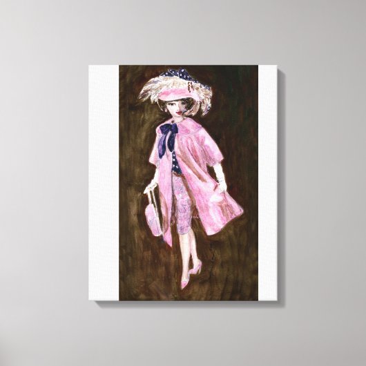 Veer, Mauvy Silk & Suede: Mode van Matisse Doll Canvas Afdruk (Voorkant)