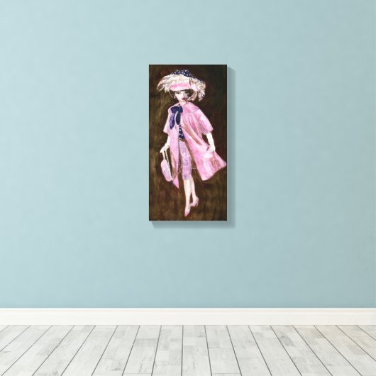 Veer, Mauvy Silk & Suede: Mode van Matisse Doll Canvas Afdruk (Insitu (Houten vloer))