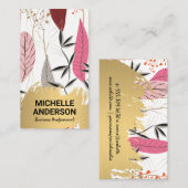 Veer Modern Boho | Goud Geborsteld Visitekaartje (Voorkant / Achterkant)