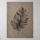 Veer nr. 1 met Faux Linen Taupe Art Poster (Voorkant)